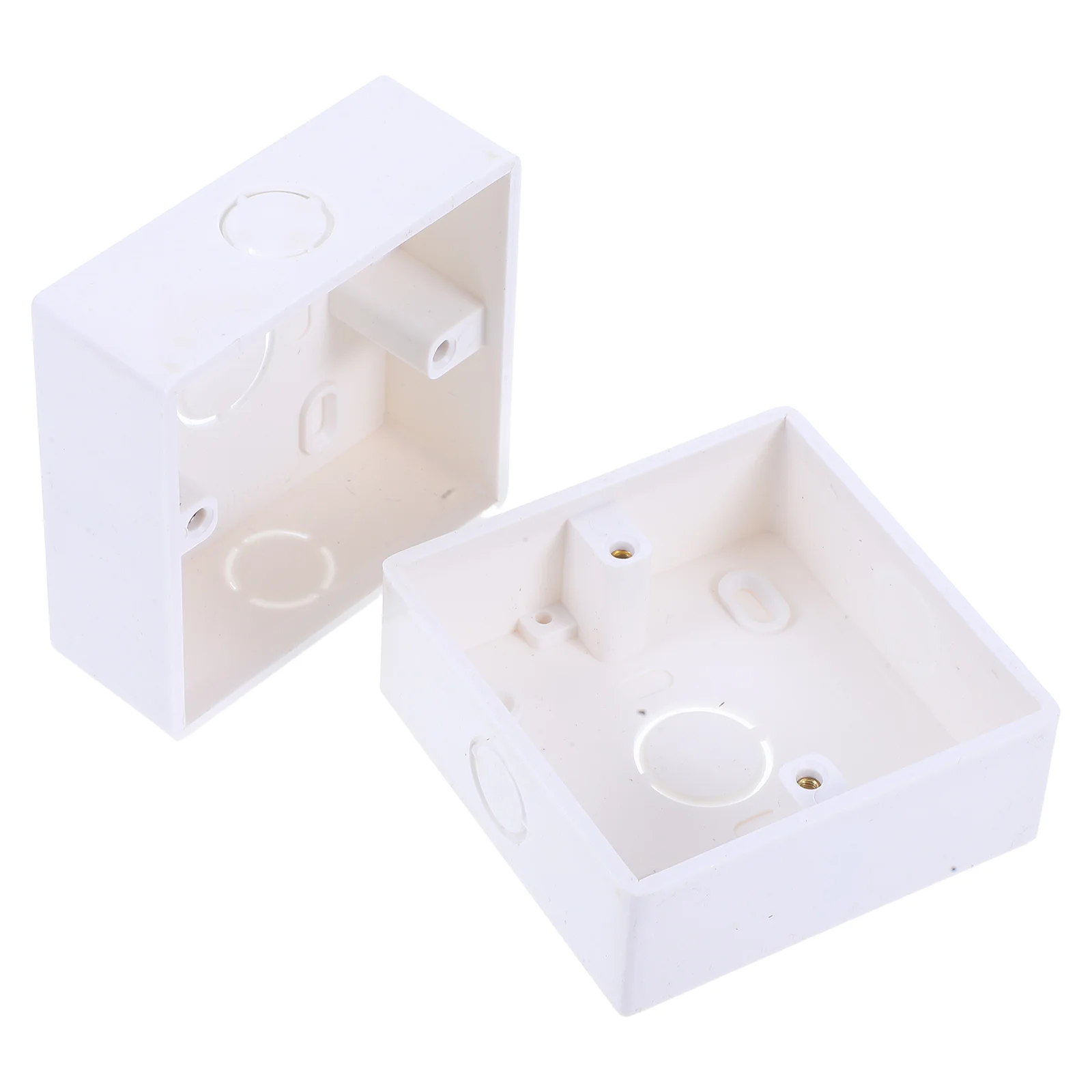 

2pcs 86 Type Recessed Mount Junction Box With Imperial Screws Dustproof Waterproof Pvc Wall Switch Backbox For Home Office