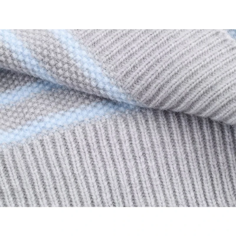 YENKYE nuevas mujeres primavera otoño chaleco de punto a rayas cuello de solapa sin mangas Casual señora pulóver Tops