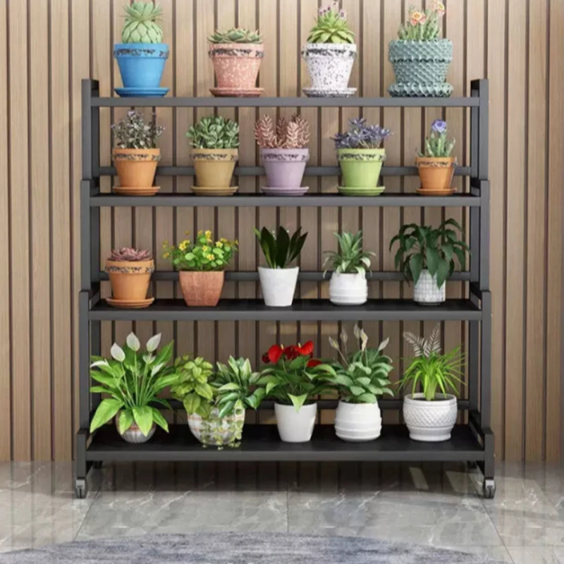 Frame Art Plant Stands Display Black Grass Ladder Plant Shelf Office Cabinet Soporte Para Plantas Mid Century Furniture