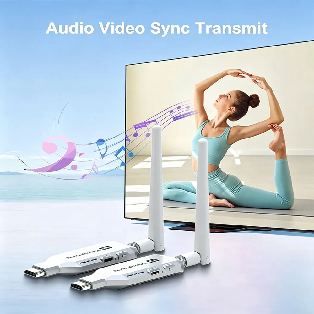 Low Latency Plug&Play No WiFi 4K 50M 5.8G HDMI-Compatible Extender Kit for Laptop PS4 Camera TV Monitor Projector Gaming Meeting