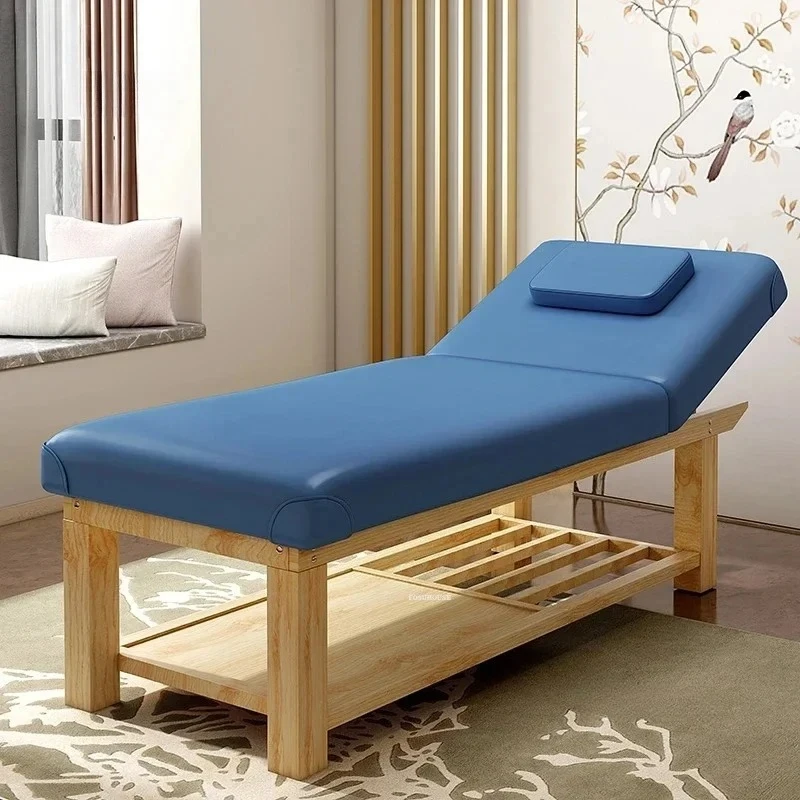 Solid Wood Folding Massage Bed Aesthetic Stretcher Body for Salon furniture Portable Massage Beds Home Moxibustion Therapy Bed