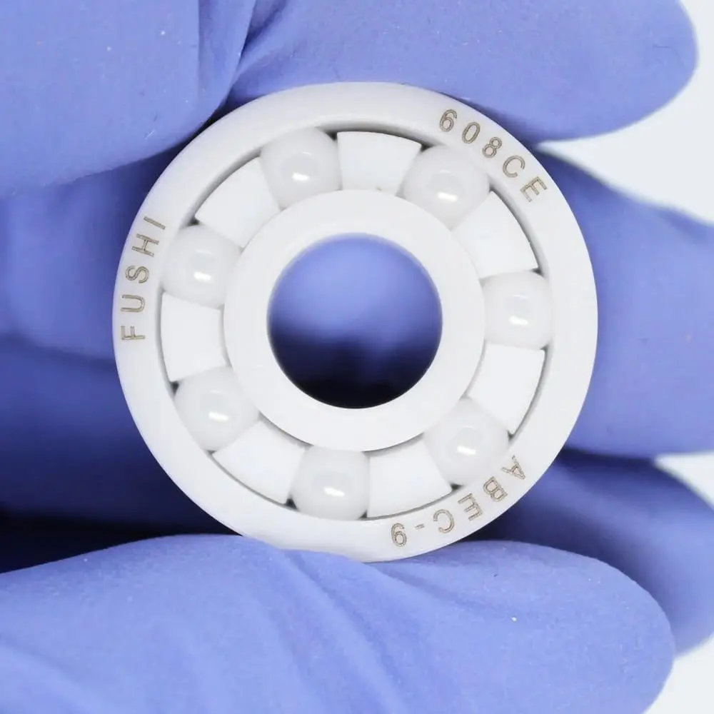 FUSHI 4 قطعة 608 محامل لألواح التزلج 8x22x7mm كامل السيراميك ZrO2 زركونيا مفتوحة كرة أخدود عميقة تحمل صف واحد