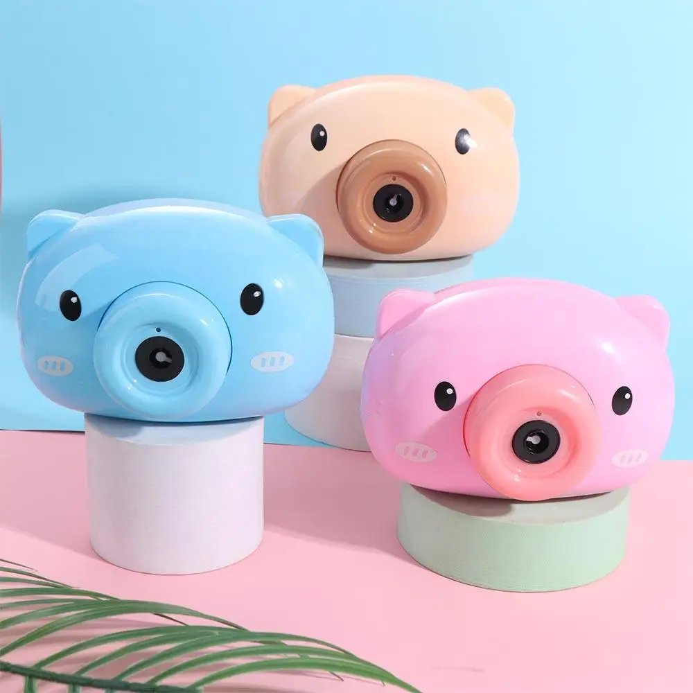 الإبداعية دائم الأطفال فقاعة آلة التلقائي كاميرا شكل صابون فقاعة صانع خنزير الكرتون الكرتون فقاعة منفاخ الزفاف