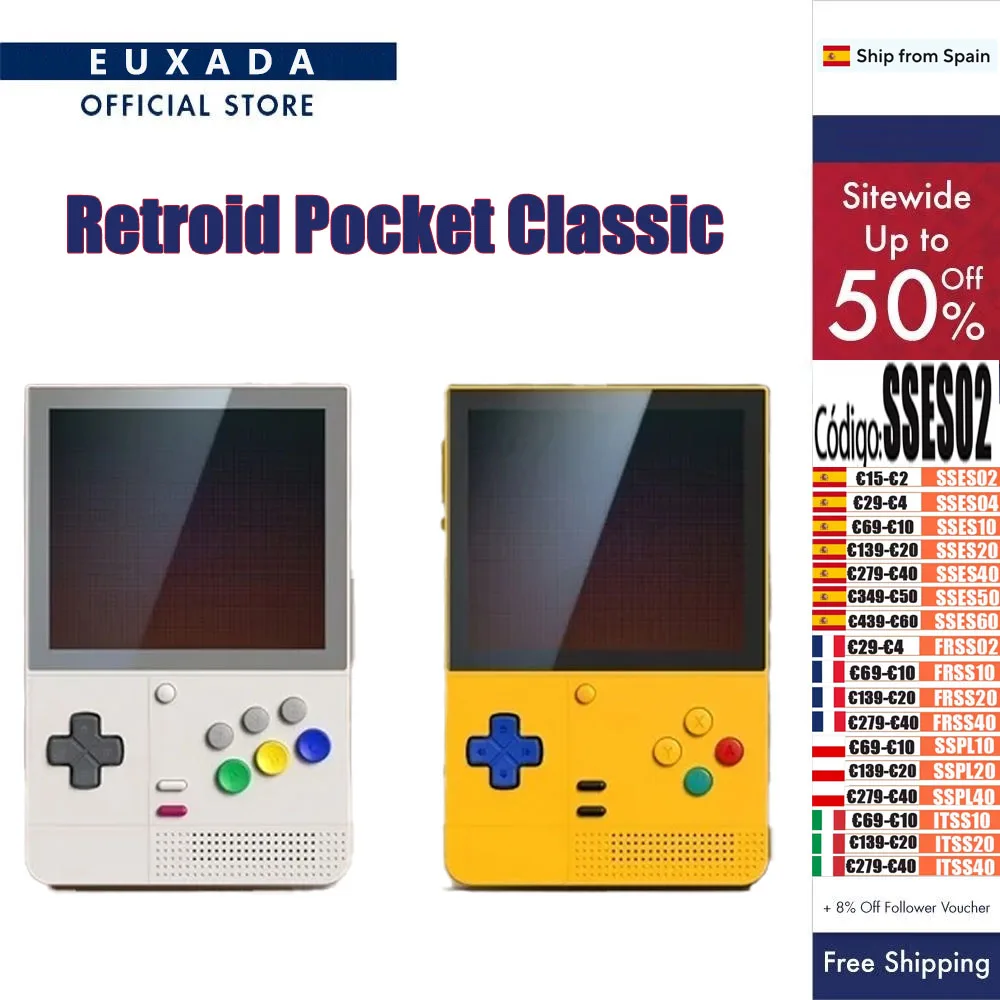 Retroid Pocket Console de jeu classique 1240*1080 AMOLED 500Nits 3.92 "écran personnalisé 6 touches 5000mAh Console de jeu portable rétro