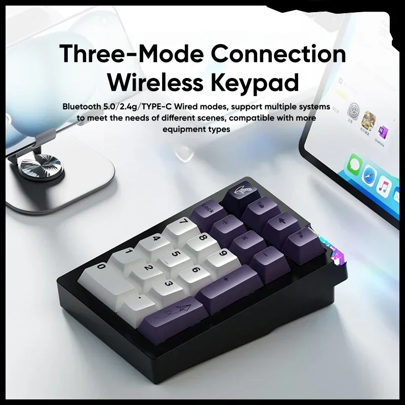 Weikav STARS21 PAD QMK سلكي ثلاثة أوضاع سماعة لاسلكية تعمل بالبلوتوث لوحة مفاتيح صغيرة أطقم RGB تخصيص مجموعات لوحة المفاتيح ملحقات المكتب الهدايا