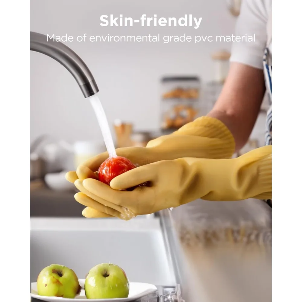1pair Multipurpose Latex Gloves - Durable, Waterproof Grip - For Kitchen, Dishwashing, Cleaning, Painting, Gardening