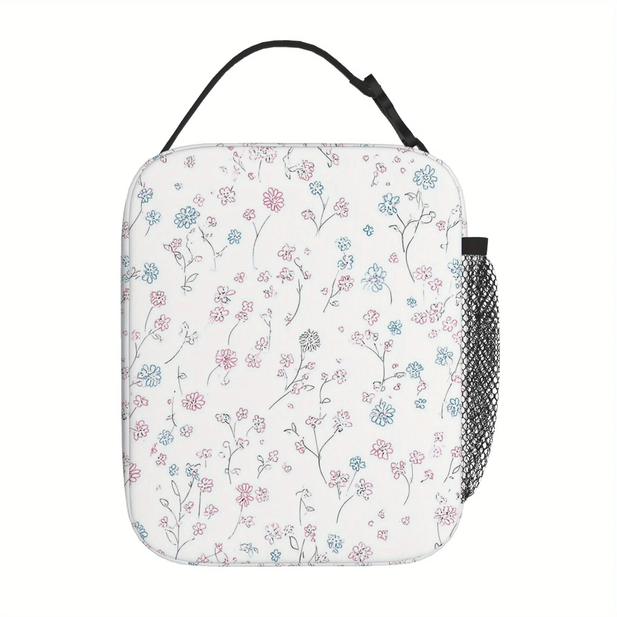 1pc, Designed with a Floral Pattern. This Printed Thermal Bag Is Insulated And Not Meant for Direct Food Contact. It Is Ideal fo