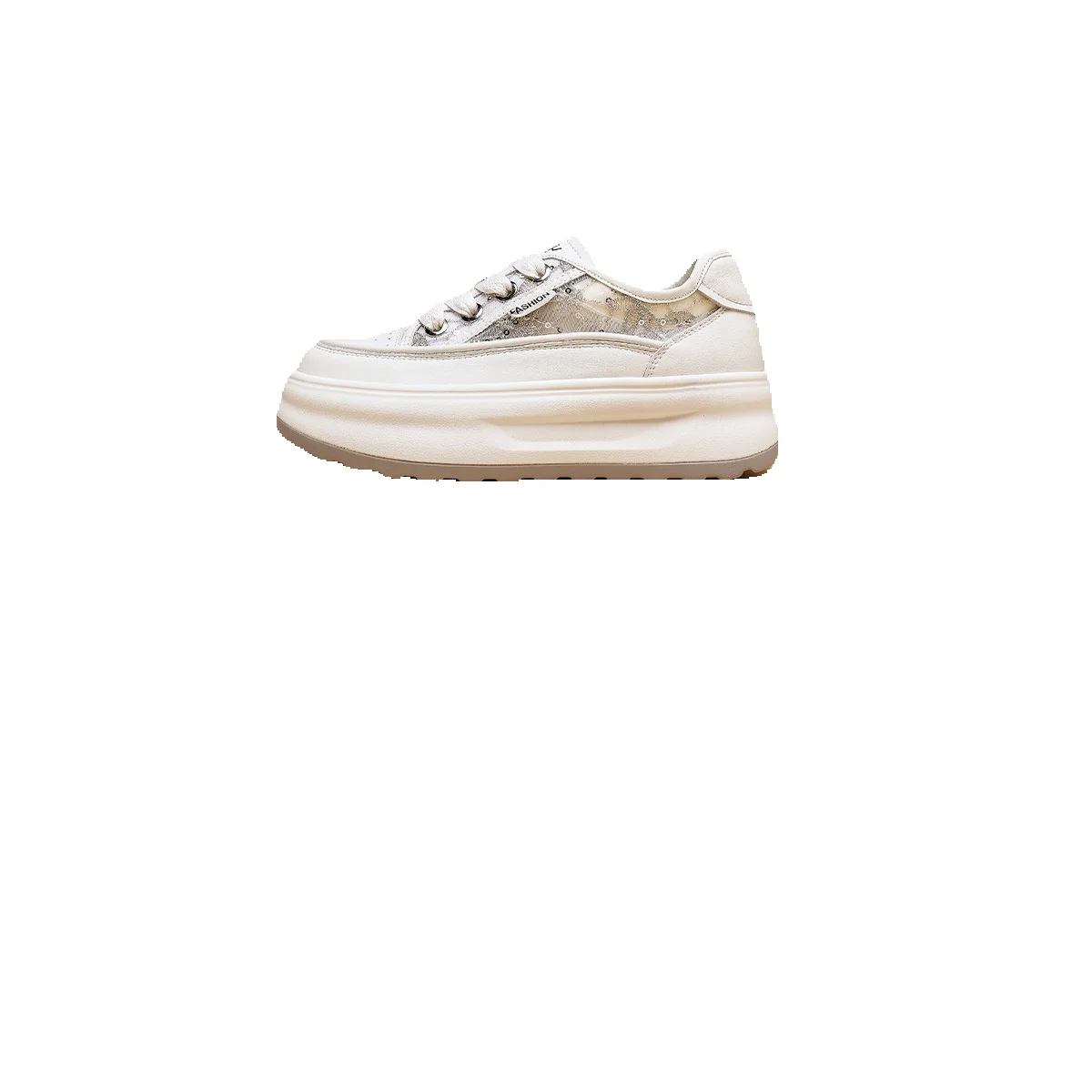 Witte skateboarding schoenen van leer voor dames ademend_voghion.com