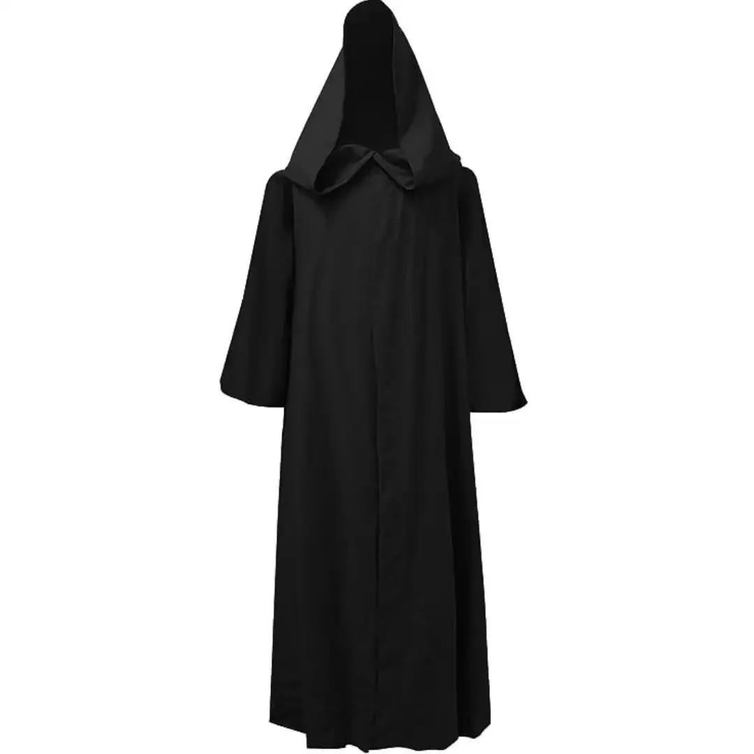 Cosplay Jedi Robe Knight Cloak Medieval Monk Robe Costume with Hood Priest Robe Outfit Medieval Cloak Halloween For Stage