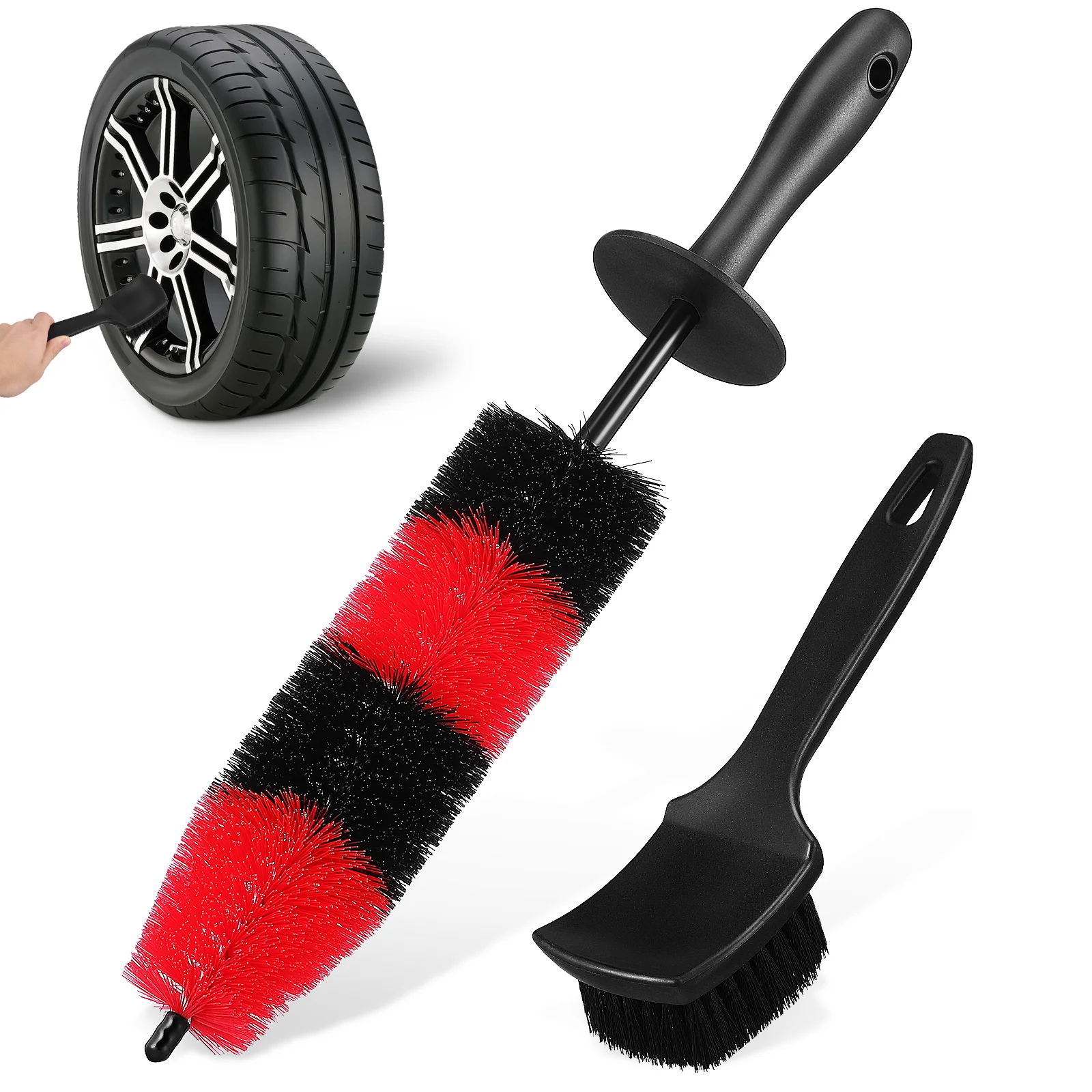 

Multifunctional Tire Cleaning Brush Small Hub Cleaner Black Brush Deep Clean Car Wash Rim Scrub Vehicle Maintenance