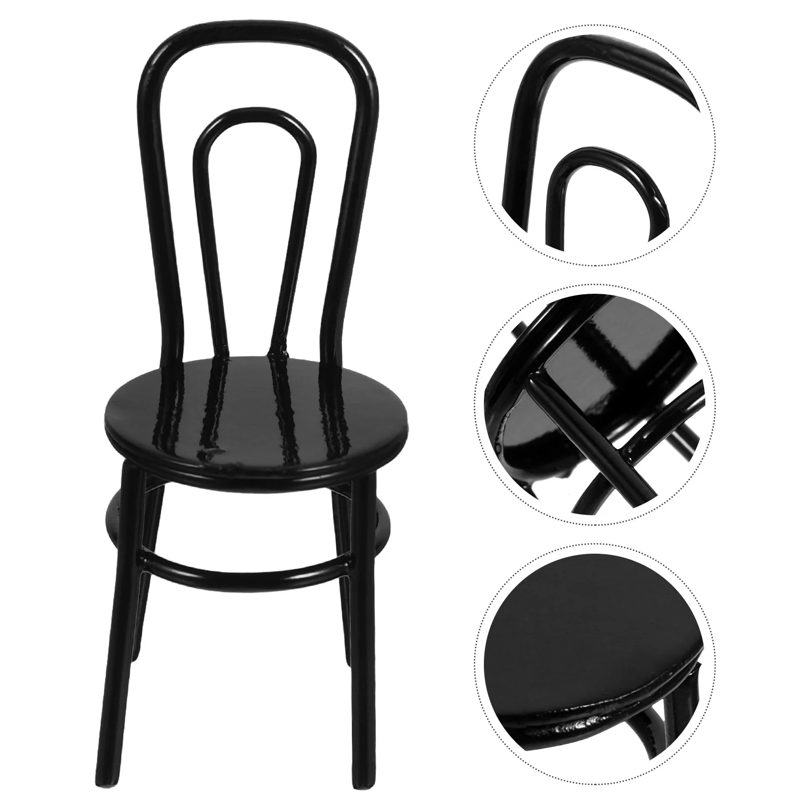 Decor Mini Alloy Bench House Furniture Miniature Iron Chair Accessories Metal Model Ornament