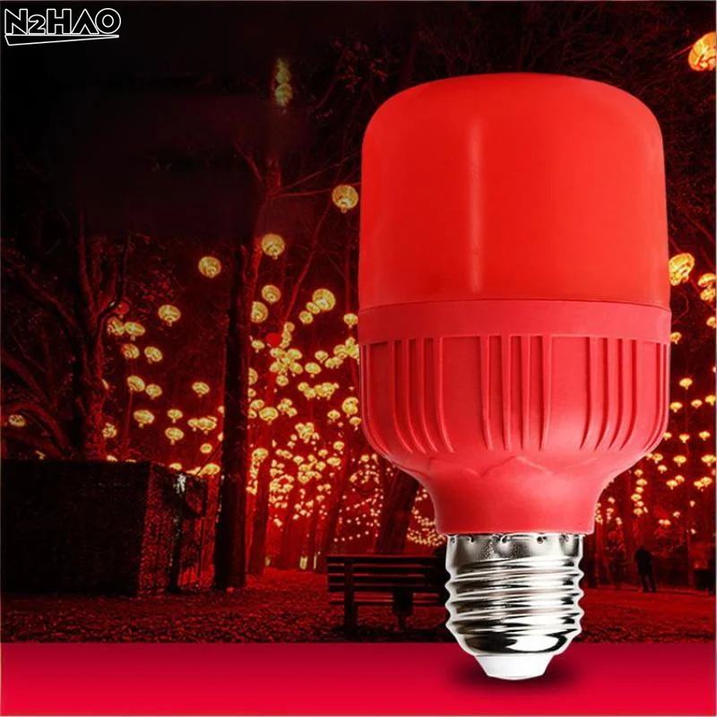 

High Power Red LED Light Bulb E27/B22 AC 220V 5W 10W 15W 30W High Brightness Spot Light Festive New Year Bulb Christmas Lights