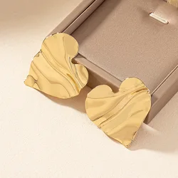 Pendientes de tuerca en forma de corazón para mujer, joyería de moda Simple, accesorios para las orejas, fiesta de vacaciones, regalo OL, DE027