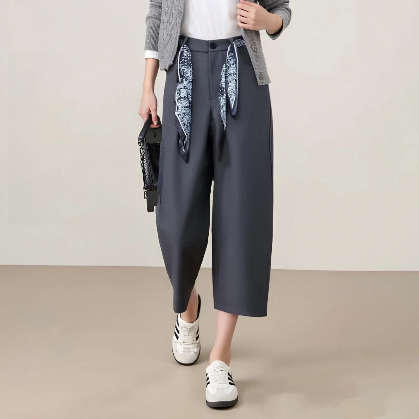 

Cotton on Commuter Sle Women's Suit Pants Autumn New Arrival Casual Straight Leg Trousers Super Draped High Waist