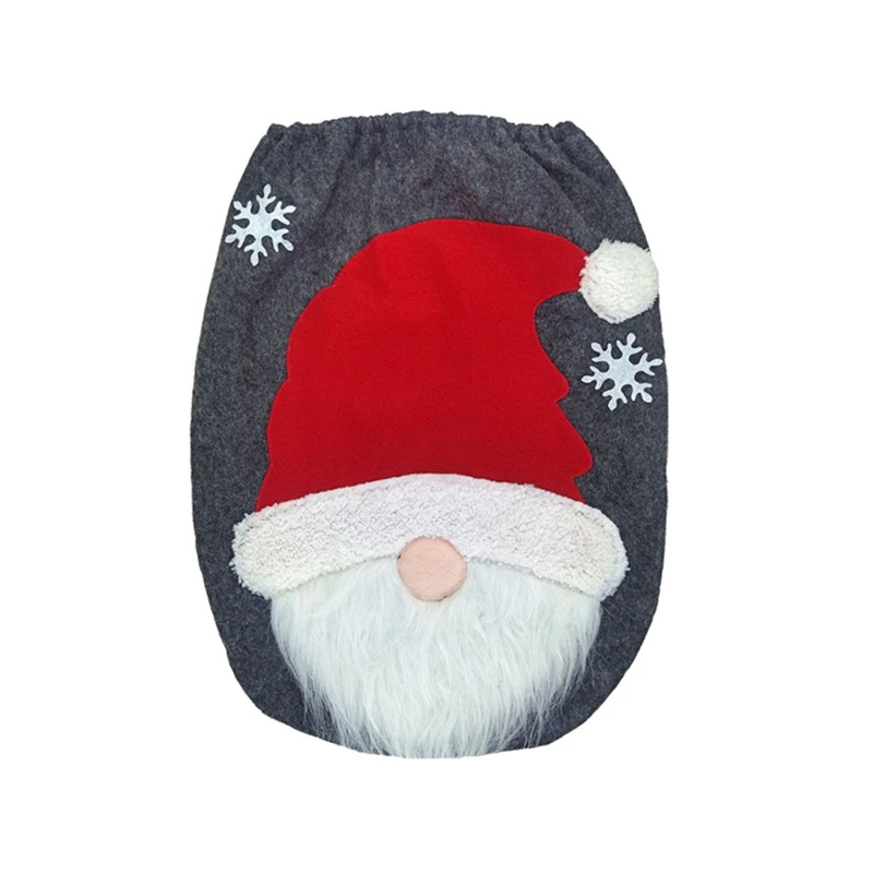 Inodoro gnomo navideño para tapa asiento, cubiertas protectoras, juego alfombras para suelo, suministro