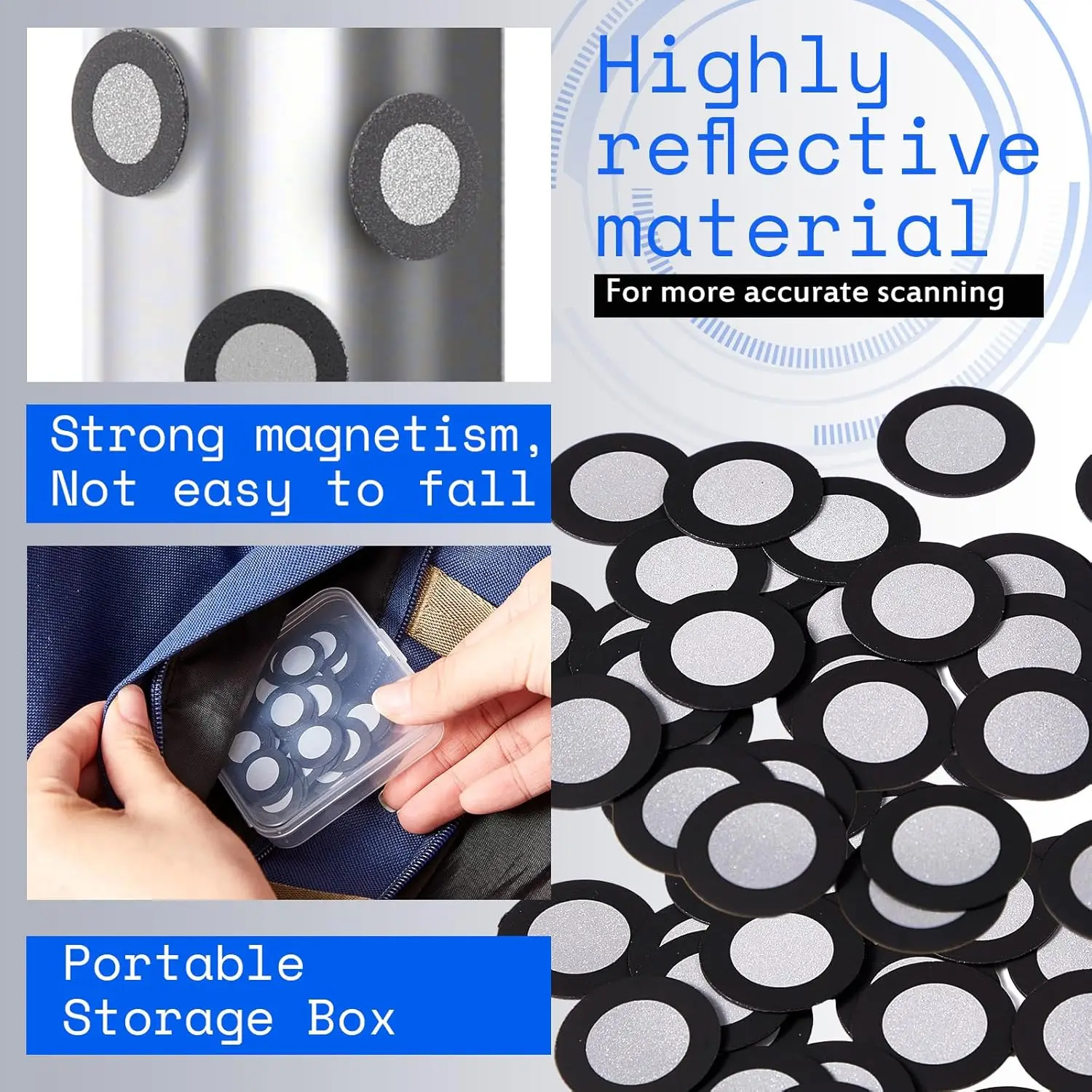 3D Magnetischer Tracking-Punkt, Diffus-Reflexions-Referenzmarkierung für 3D-Scanner, 6,0mm Innen 10mm Außen Positionierungsziel – Detail 3
