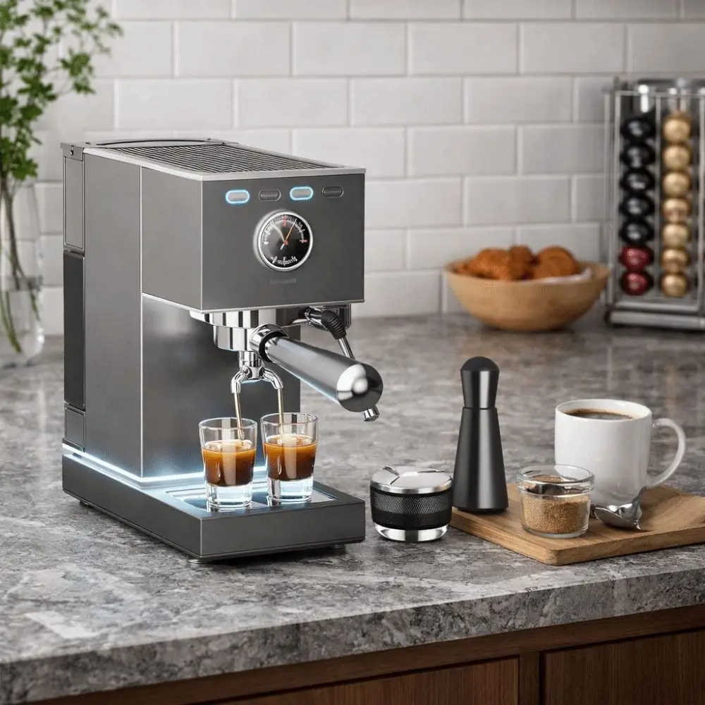 51/53/58 MM Espresso Accessories Kit Stainless Steel Base Constant Pressure Coffee Powder Press Dosing Funnel Save Effort