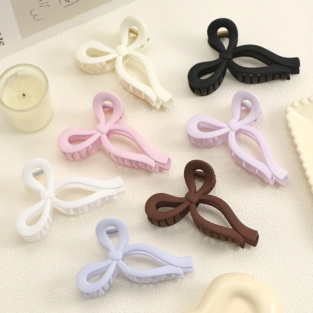 

Ribbon Bow Large Hair Claw Clips Matte Crab Hair Barrettes Women Girls Sweet 11CM Ponytail Holder Hair Clamps Hair Accessories