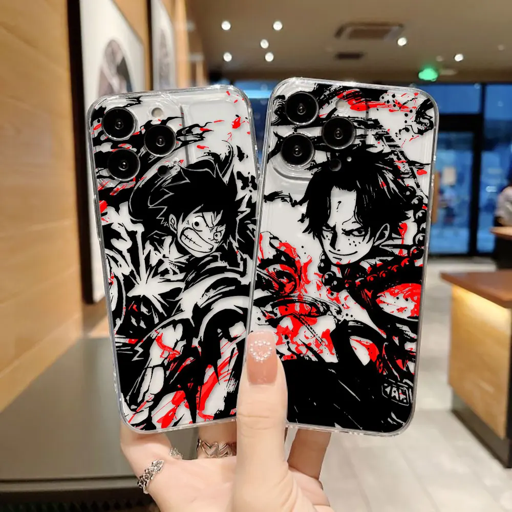

O-One P-piece Gear 5 L-Luffy Custom Photo Clear Phone Case For iPhone 16E 16 15 14 12 13 11 Pro 8 7 SE Plus X XR XS Max TPU Case