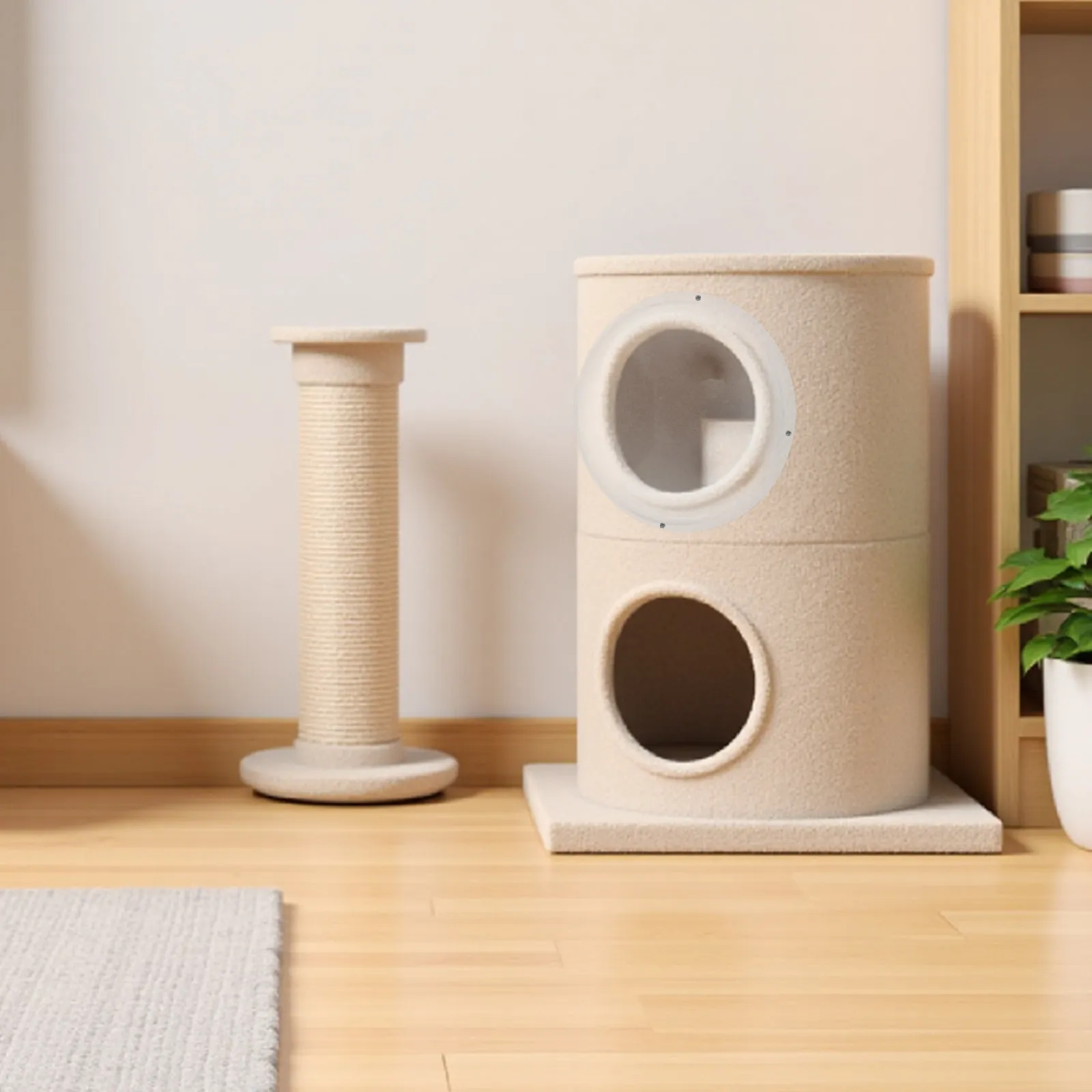 

Прозрачная акриловая капсула-лежанка для кошек 22 см - Панорамный вид, тихое место для отдыха, для домашних кошек, с элементами для лазания и когтеточек