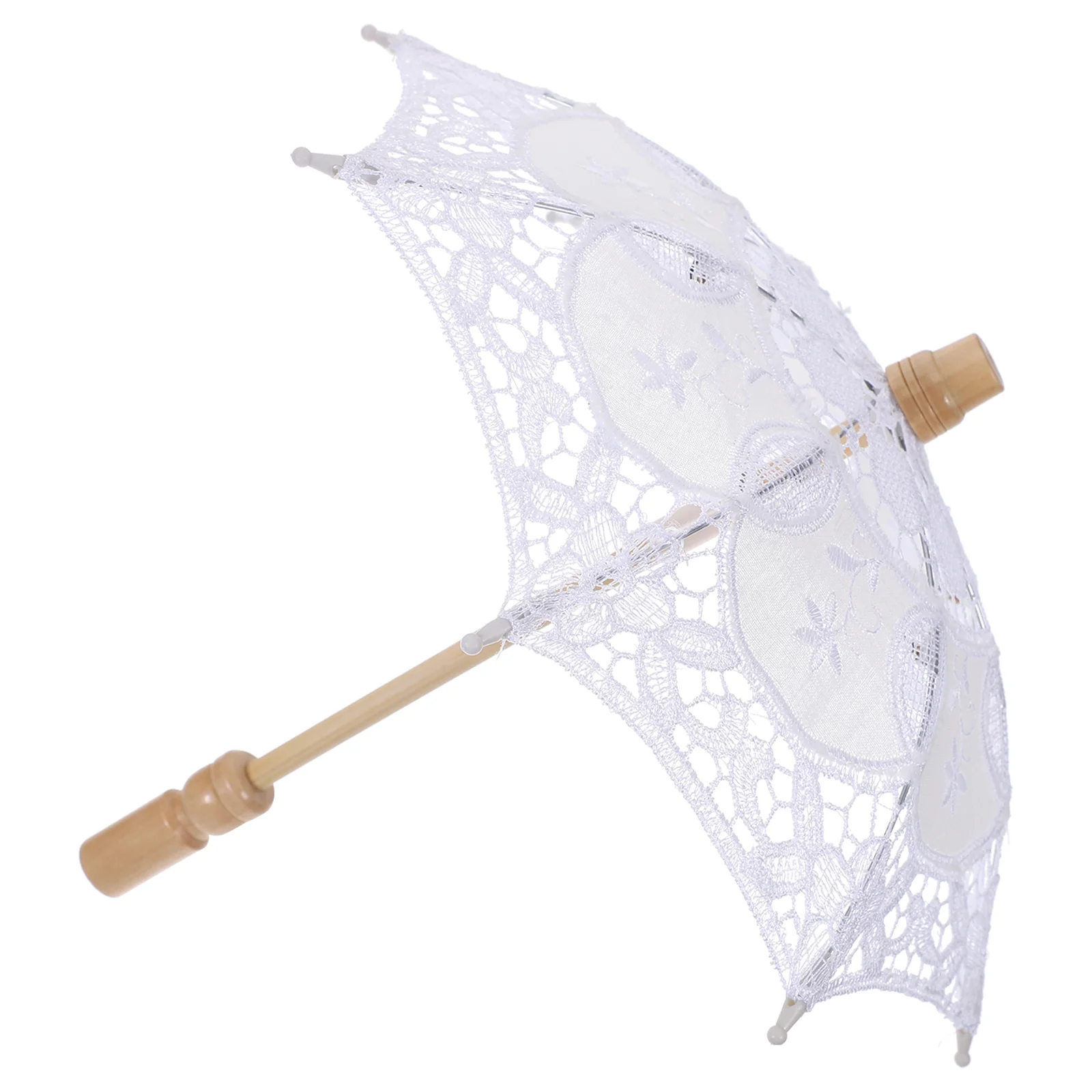 Dome Umbrella for Women Cotton Robes Long White Craft Belt Fancy Ornament Travel Bridal Veil