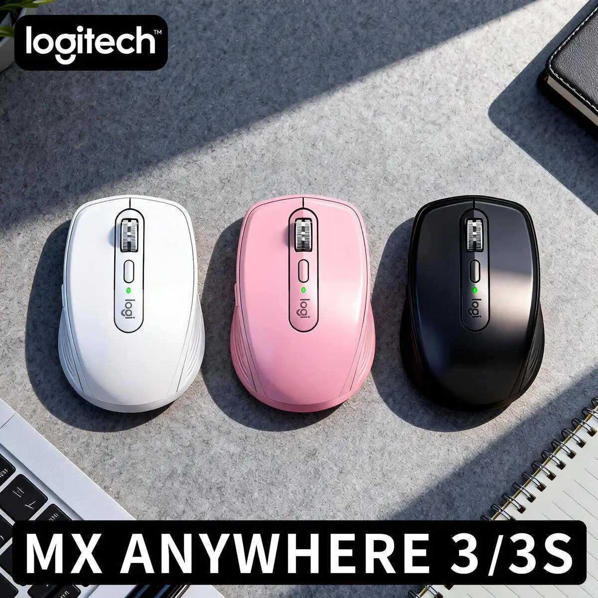 

Logitech MX Anywhere 3S Bluetooth Mouse Ultra Fast Scrolling Silent Clicks Ergonomic for Laptop Desktop Office