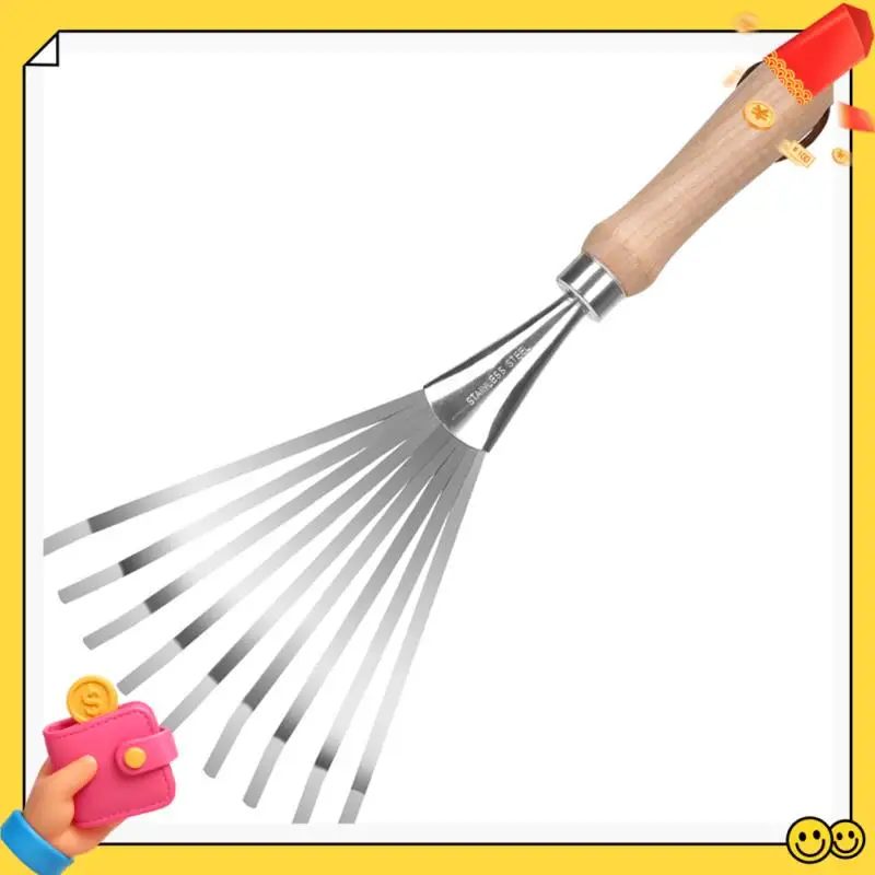 

A89Q-Ручные грабли Садовые ручные грабли Маленькие грабли для листьев Культиватор почвы, маленькие грабли для листьев подходят для садоводства, уборки сада Двор
