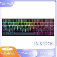 Teamwolf Raven68 Magnetic Axis Mechanical Keyboard 8K Low Delay Mode RGB Light Effect White raven 68 Hot Plug laptop Aluminum