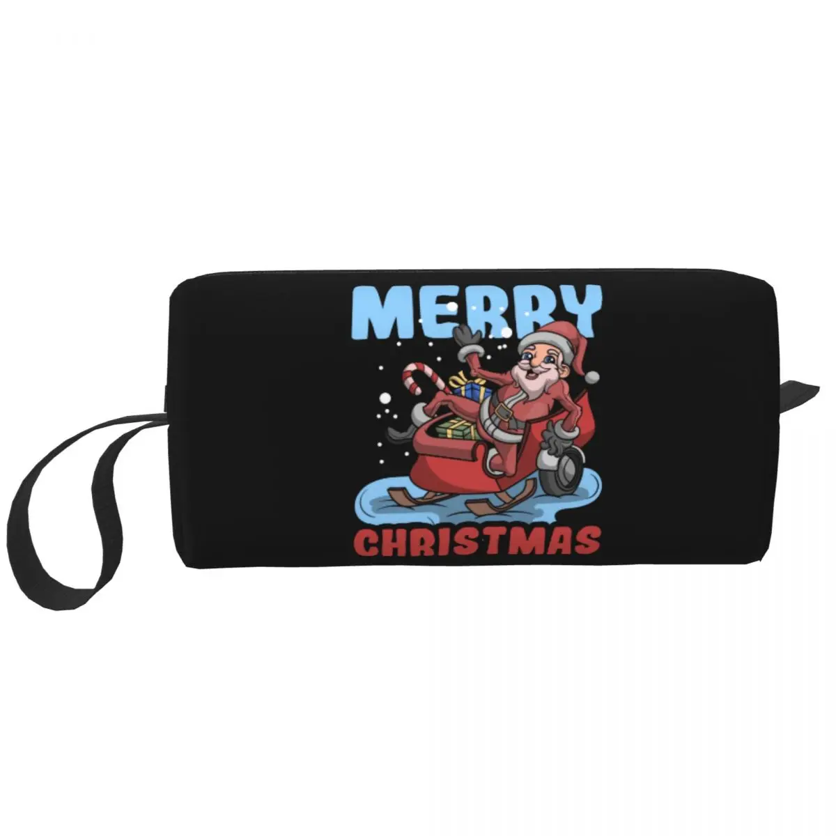 Engraçado Papai Noel Viagem Cosmetic Bag para Mulheres, Lovers Makeup Bag, Organizador De Higiene Pessoal, Armazenamento De Beleza, Kit Dopp, Feliz Natal