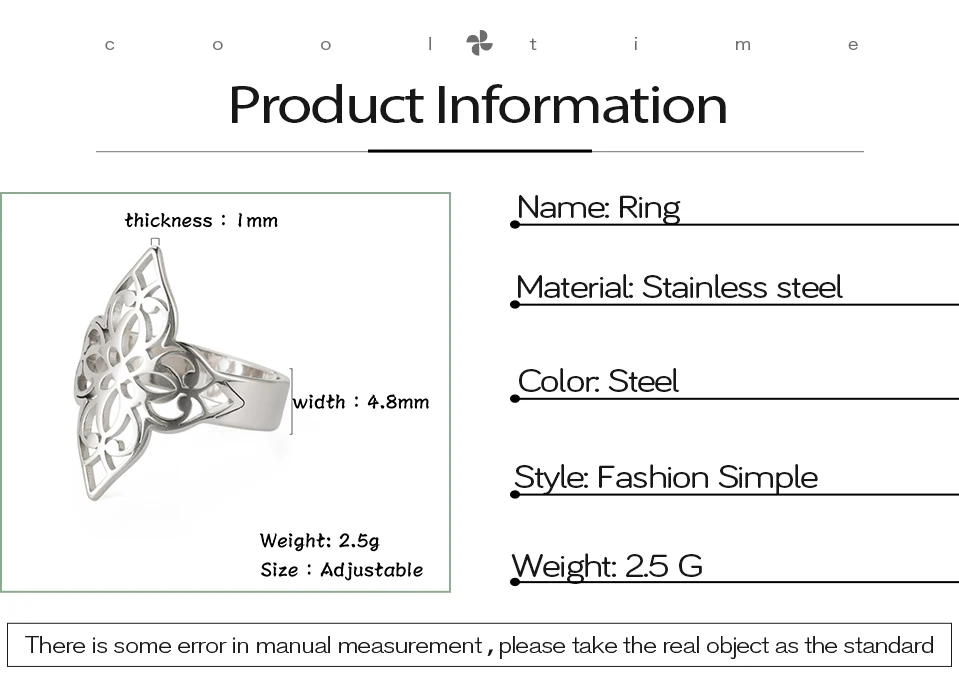 COOLTIME Celtics Knot Blume des Lebens Ring für Frauen Edelstahl Filigrane Blume Verstellbare Ringe Schmuck Paar Geschenk – Detail 3