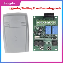Garage Door Remote Control Receiver 2CH For ERREKA ACM CAME DEA DOORHAN AT-4 MOTORLINE DITEC 433mhz Fixed Rolling Code