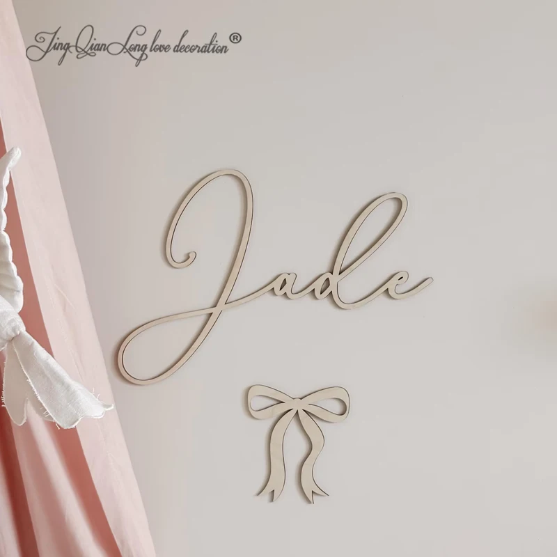 Custom Personalized wooden name sign with bow, Custom name sign, Nursery Wall Decor Girl  Personalized Nursery Name Sign, Wooden