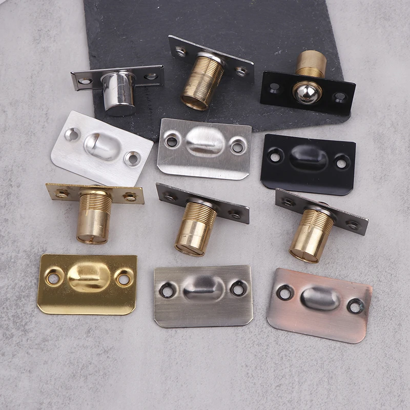 Door Top Bead Stainless Steel Pure Copper Spring Invisible Door Beads Lock Closet Ball Catch Latch For Door Improvement Hardware