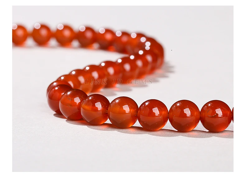 7A Naturstein Rote Achatperle Runde Karneol-Onyx Lose Zwischenperlen für Schmuckherstellung DIY Armbänder Halsketten Zubehör – Detail 9