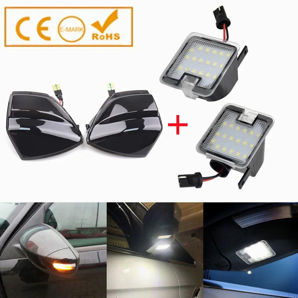 

Dynamic Side Wing Mirror Indicator Light Turn Signal Light and Puddle Light For Ford S-Max 2015-2020 C-MAX Kuga C394 2008-2012