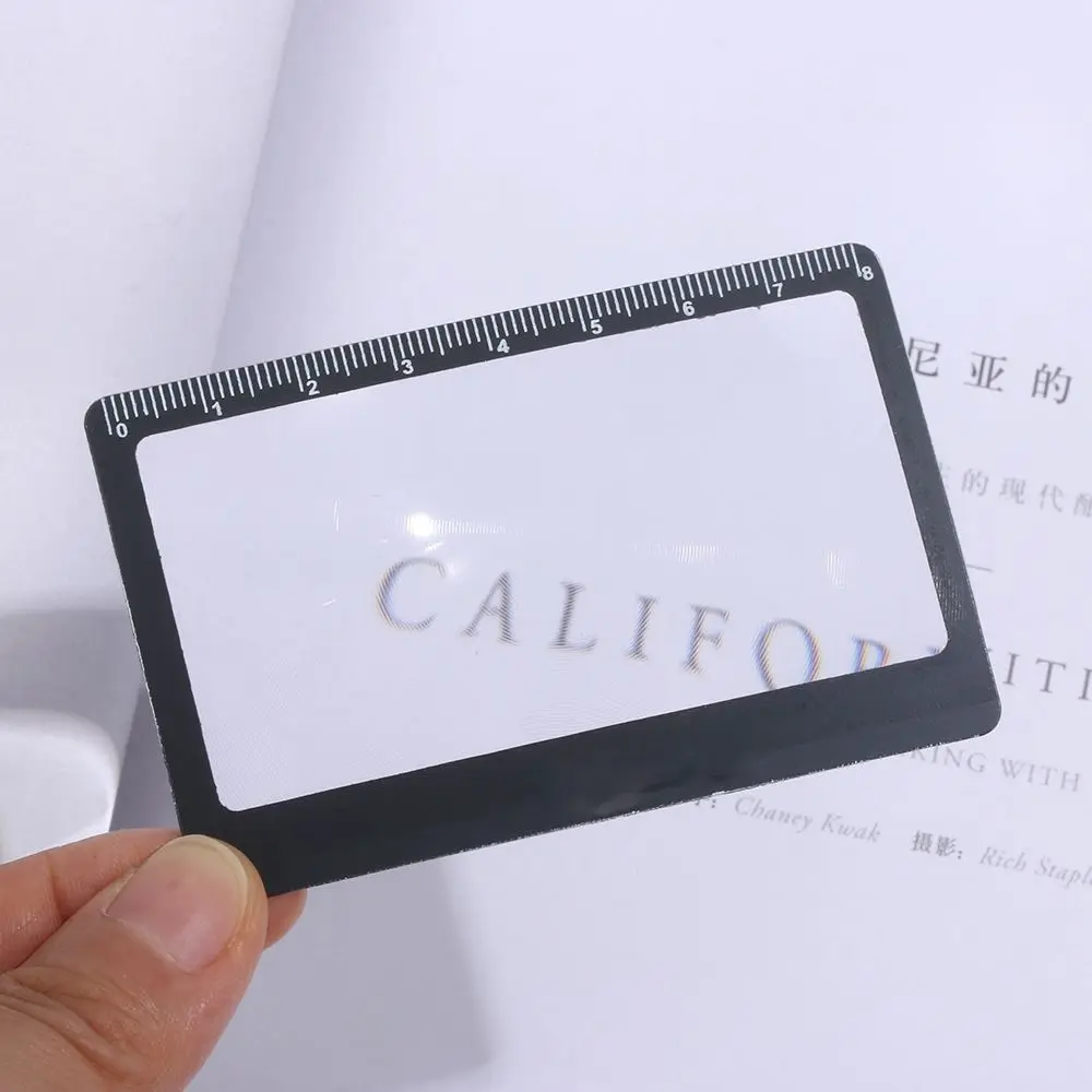 Ultra-thin With Scale Reading Glass Fresnel Lens Outdoor Focused Ignition Magnifier Sheet X3 Magnifying Book Page Magnification