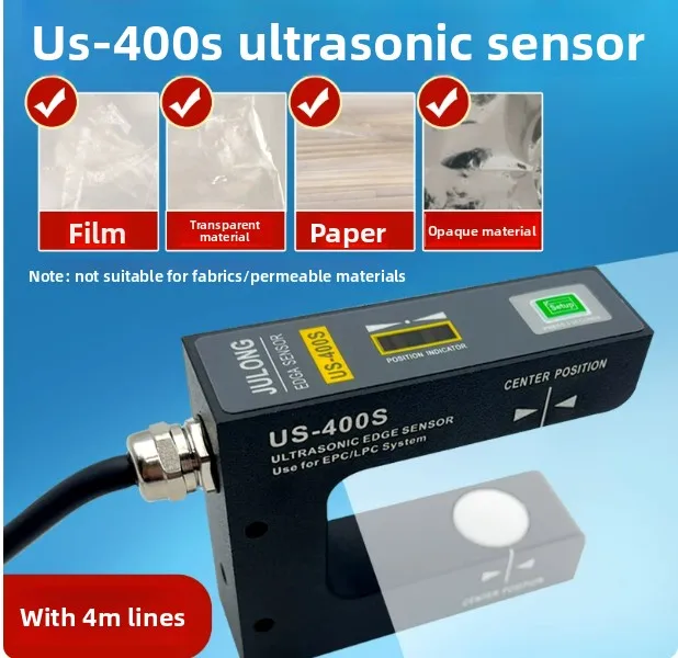 JULONG PS-400S US-400S EPC Ultrasonic Edge Sensor 5mm 0.1mm Accuracy for Web Guiding System