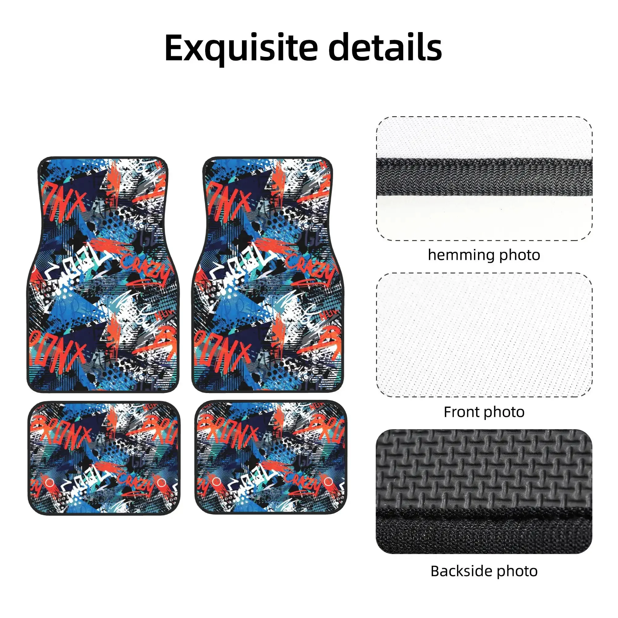 4pcs Lightning Pattern Car Floor Mats, Red Stylish Design, Ideal Choice For Trendy Drivers Who Love Dynamic Interior Style