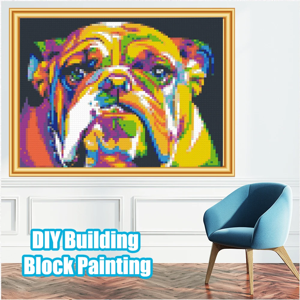 

6000Pcs Photo Custom DIY Dog Animals Mosaic Painting Pixel Art 5D Building Block Private Design Scenery Wall Ideas Decoration