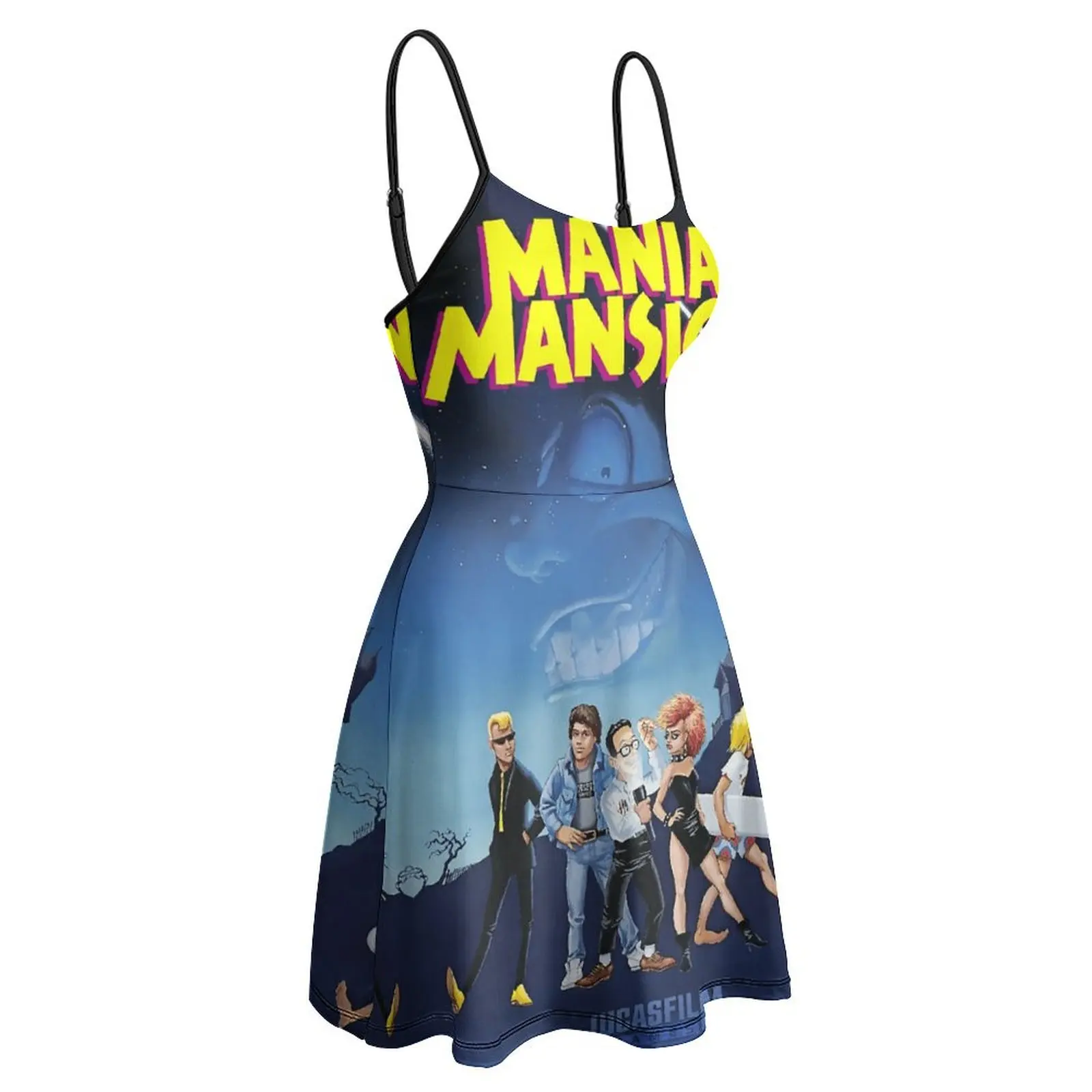 Exotic  Woman's Dress Strappy Dress MANIAC MANSION Women's Sling Dress Cute Cocktails Funny Novelty