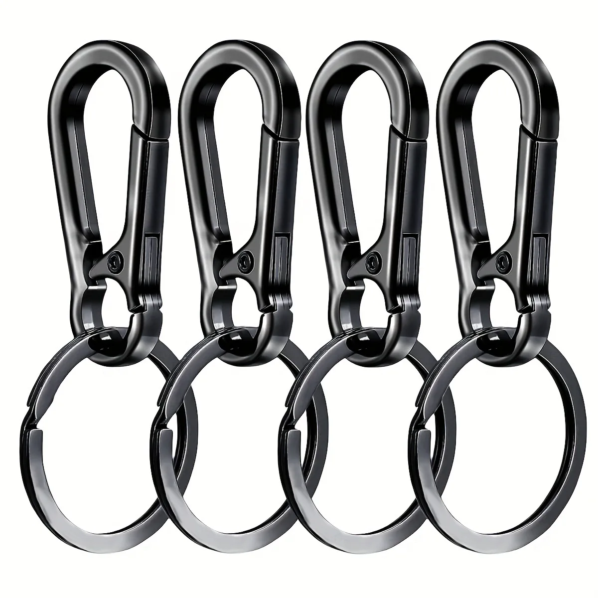4Pcs Carabiner Clip Keychain Metal Carabiner Shape Key Ring Keyring Key Holder Clips Hook Holder Organizer for Car Keys Finder