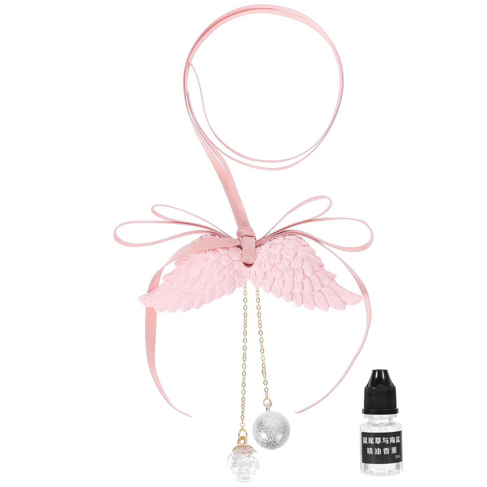 

Car Hanging Decor Fragrance Diffuser Pendant For Rearview Mirror Jasmine Scent 3D Wing Design Auto Interior Essential Oil
