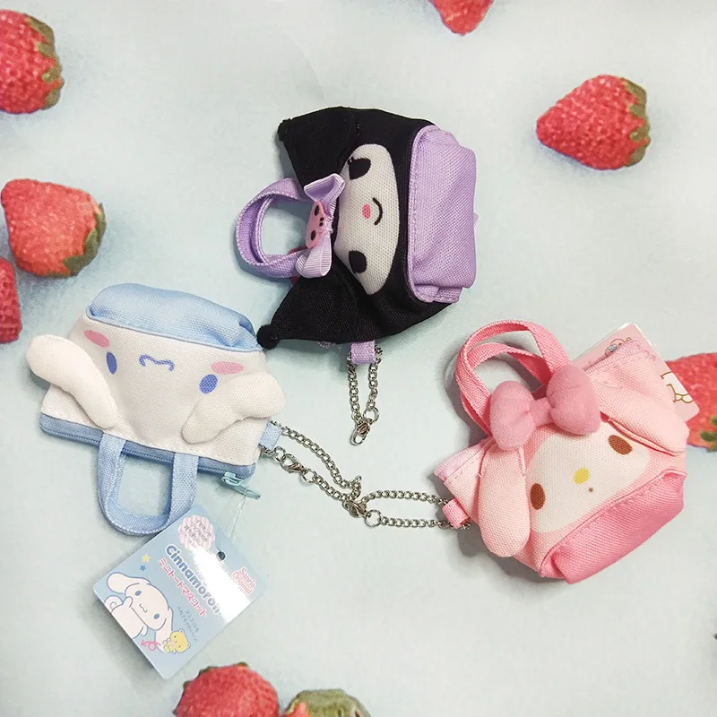 Hello Kitty Cute Cartoon Purse My Melody Kuromi Cinnamon Dog Coin Purse Headphone Storage Bag Girl with Mini Purses and Handbags