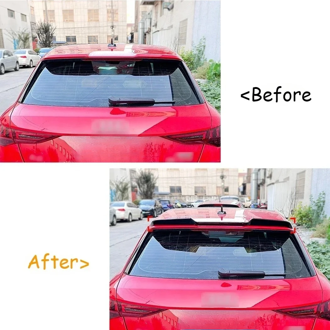 Car Rear Tailgate Spoiler for Audi A3 S3 RS3 S-Line 8Y Sportback 2021-2024 Rear Trunk Spoiler Kits Roof  Wing Trim Accesseries