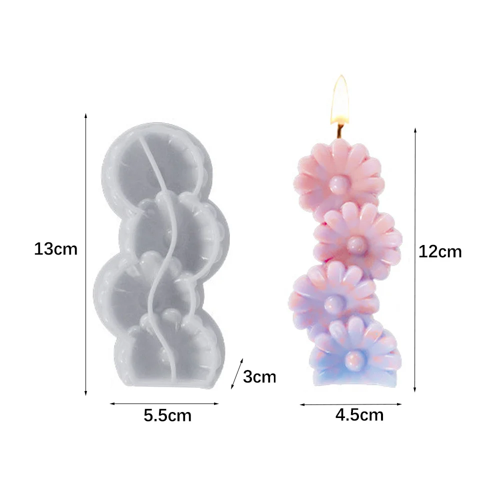 Flower Love Plants Candle Silicone Mold Home Ornaments Soap Resin Plaster Valentine\'s Day for Candle Making Tools Chocolate Gift
