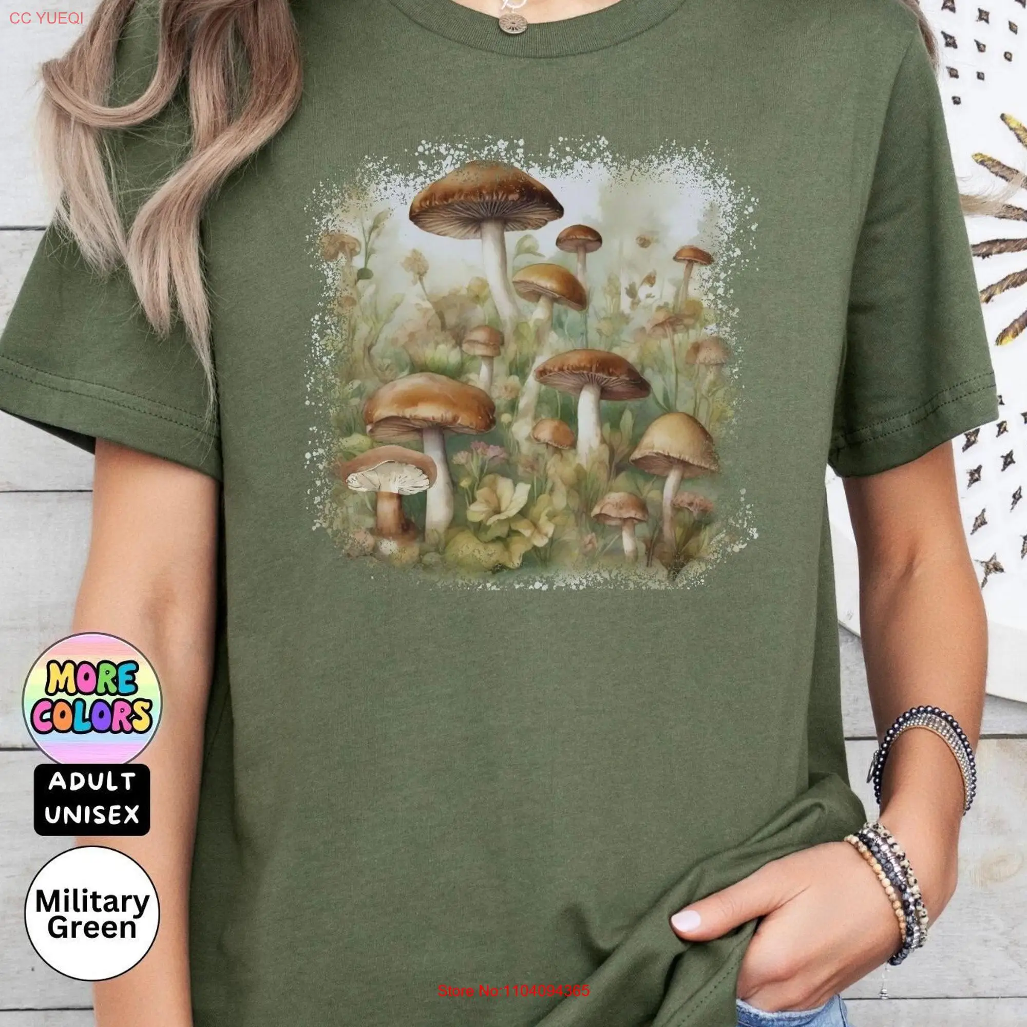 Cottagecore Mushroom Whimsical Rustic Minimalistic Nostalgic T Shirt GifT for Gardening Nature Outdoor Lovers Adult