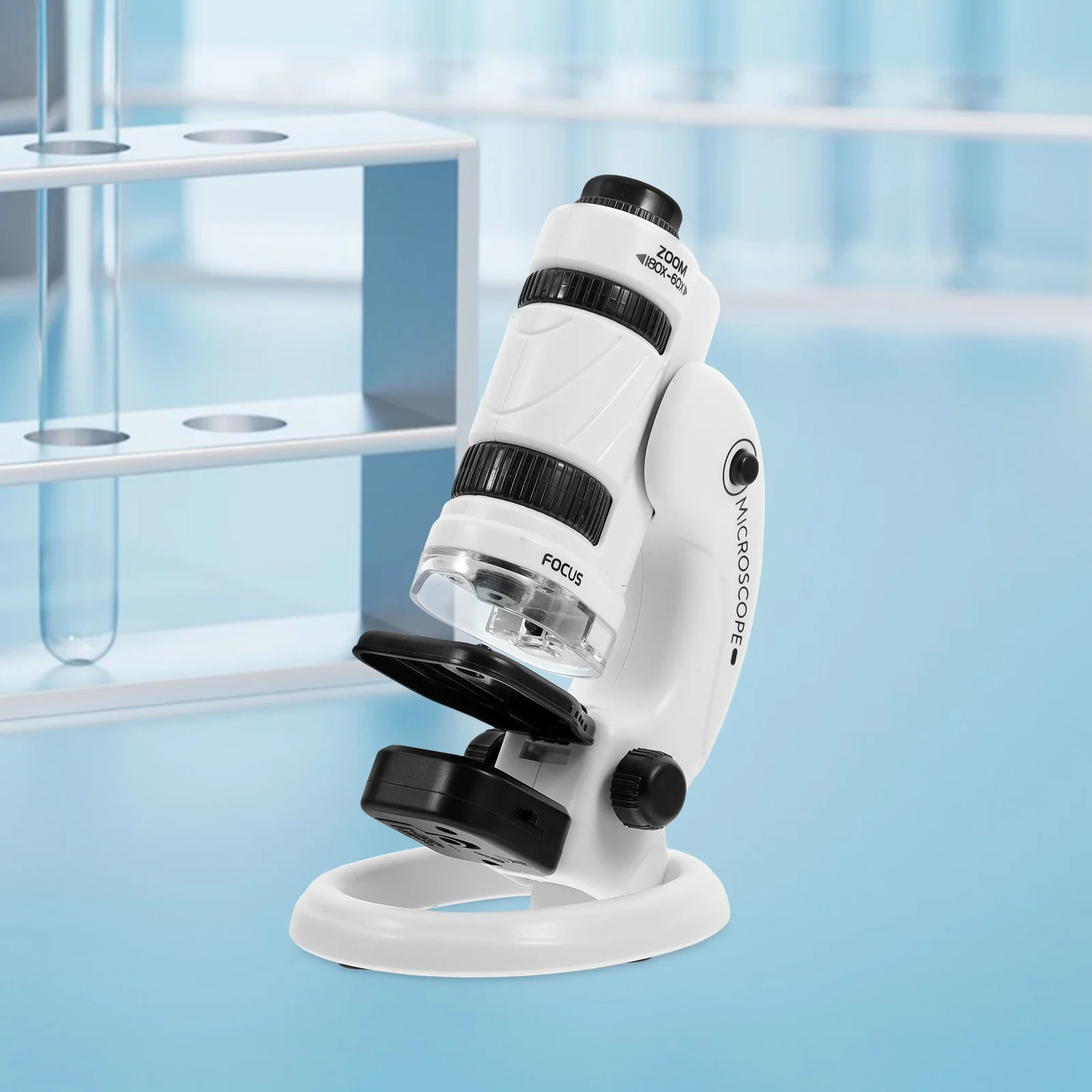 1 conjunto de microscópio ciência educação experimento biológico kit fornecimento portátil crianças microscópio portátil escola aprendizagem amostra