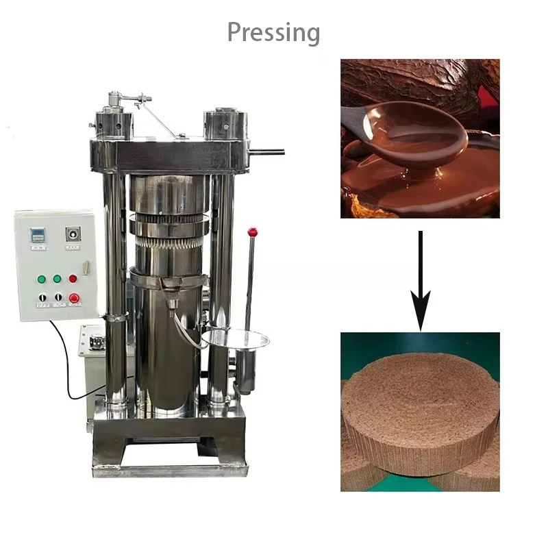 Machine à haricots de cacao à barre de chocolat, machine à gâteaux au beurre de cacao, ligne de traitement de fabrication de poudre de cacao