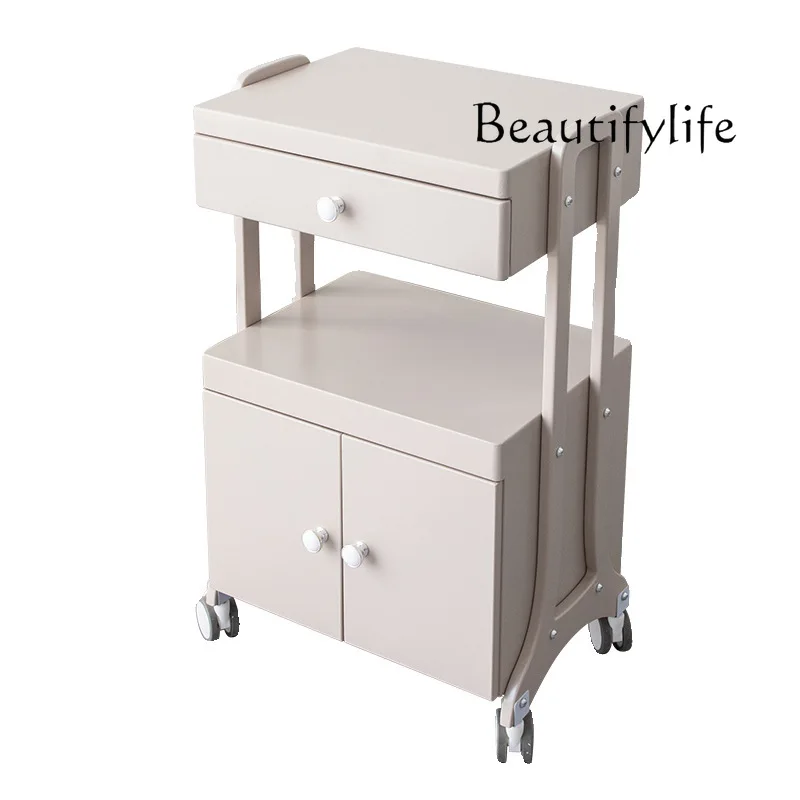 Beauty salon special trolley multi-function mobile rack with cabinet