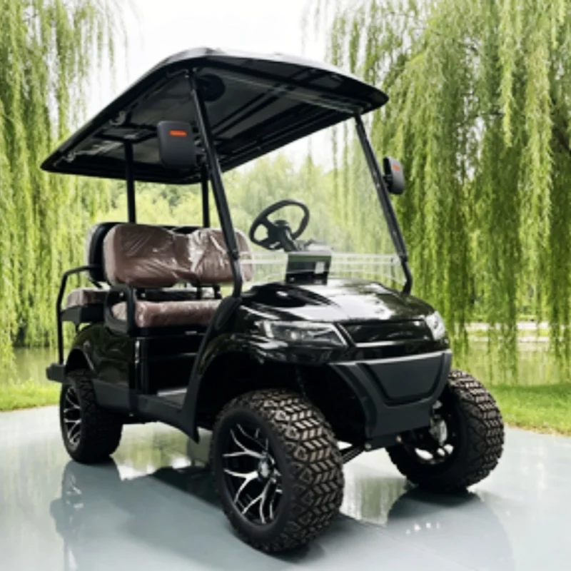 New Products Most Popular Golf Cart 2 Seater Mini Electric Golf Cart Caddie Standing Area And Golf Bag Rack Sand Bucket X2